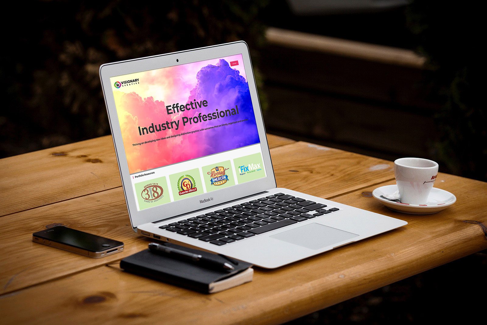 Laptop Coffee Table Mockup Visionary Creative